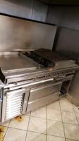 JADE RANGE FLAT TOP GRILL WITH DOUBLE BAY STOVE, 4 BURNER GRILL AND WARM STORAGE