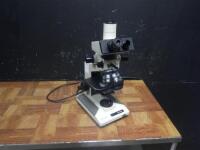 OLYMPUS BH-2 MICROSCOPE WITH 10X EYEPIECE, AND 6 OBJECTIVES: 10, 40, 100, 4, 4, FL2