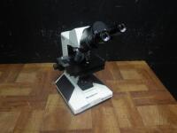 FISHER SCIENTIFIC MICROMASTER MICROSCOPE WITH 10X EYEPIECE AND 4 OBJECTIVES: 100, 40, 10, 4