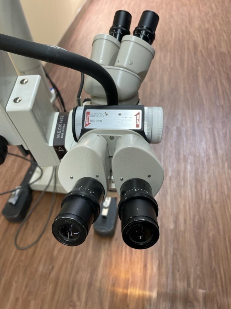 WECK 1402 SURGICAL OPMI MOTORIZED MICROSCOPE W/DUAL BINOCULAR HEAD 10X ...