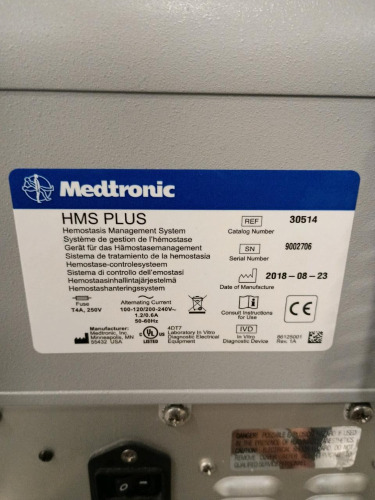 MEDTRONIC HMS PLUS ANALYZER WITH HEPTRAC IN VITRO DEVICE ON CART