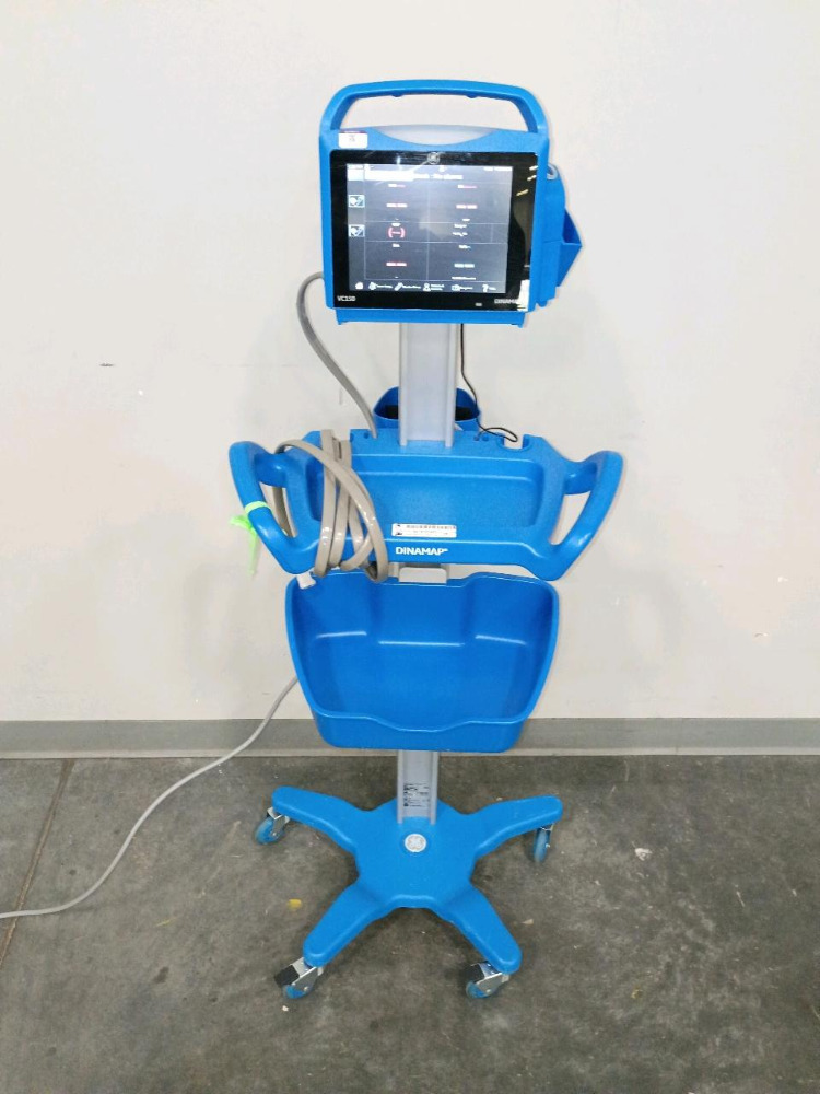 GE DINAMAP VC150 VITAL SIGNS MONITOR ON ROLLING STAND