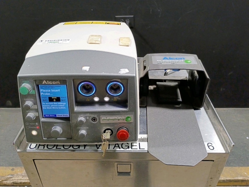 ALCON PUREPOINT LASER PHOTOCOAGULATOR W/ FOOTSWITCH, TABLE NOT INCLUDED
