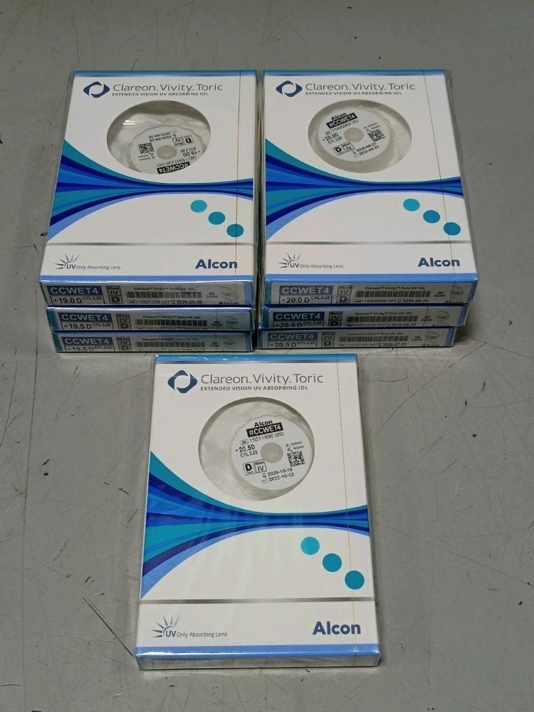 ALCON CCWET4 CLAREON VIVITY TORIC UV IOL 19D-20.5 QTY 7 EXP: IN DATE ...
