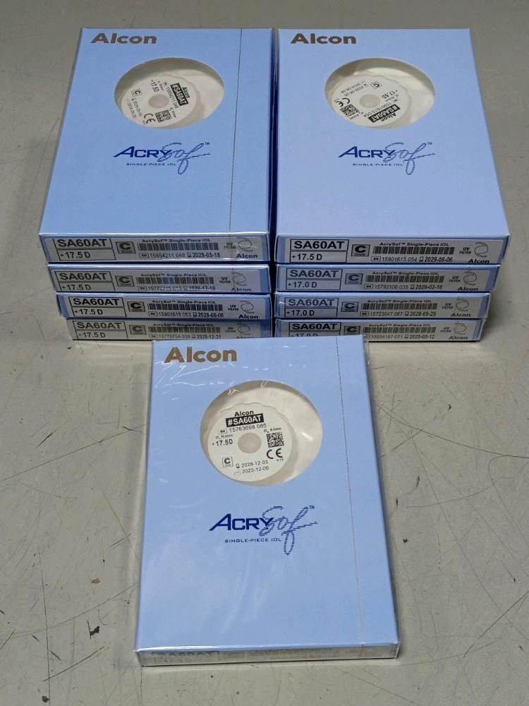 ALCON SA60AT ACRYSOF SINGLE-PIECE IOL 17D-17.5 QTY 9 EXP: IN DATE RANGE ...