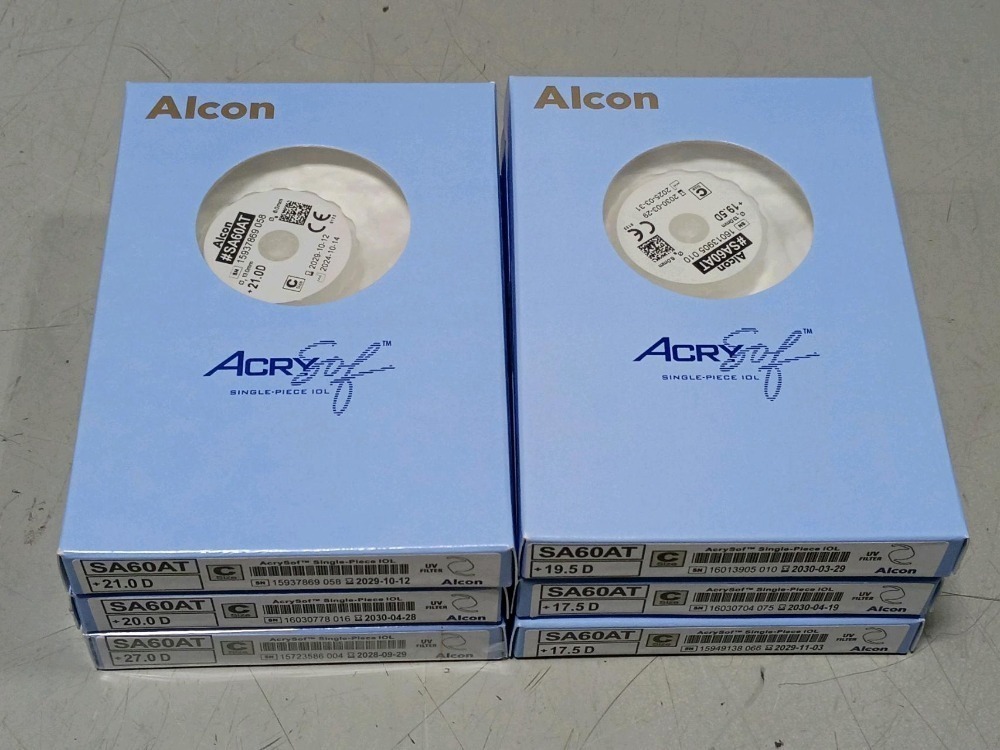 ALCON SA60AT ACRYSOF SINGLE-PIECE IOL 17.5D-27.5 QTY 6 EXP: IN DATE ...