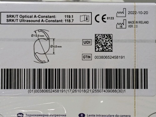 ALCON SA60AT ACRYSOF SINGLE-PIECE IOL 16.5D-21.5 QTY 11 EXP: IN DATE ...