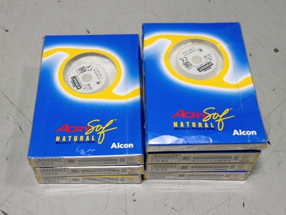 ALCON SN60AT ACRYSOF NATURAL SINGLE-PIECE IOL 29.5D-31 QTY 7 EXP IN ...