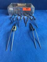 AESCULAP ASSORTED MICRO SCISSORS AND FORCEPS QTY 6