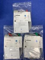 LOT OF 3 GENERAL ELECTRIC 412681-005 MULTI-LINK ECG LEADWIRES