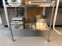 FUTURE HEALTH CONCEPTS S/S ROLLING WORKTABLE W/ SHELF 24" X 36" X 34"