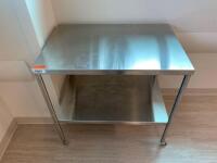 3' BY 2' ROLLING STAINLESS STEEL WORK TABLE W/ SHELF