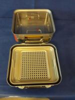 V MUELLER CD1-5C 1/2 LENGTH 5" DEEP STERILIZATION CONTAINER W/ LID (YELLOW)