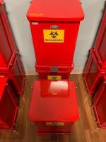 LOT OF 3 RUBBERMAID ST7 BIOHAZARD WASTE CONTAINERS