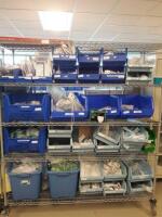 CART AND CONTENTS TO INCLUDE: NASAL CANNULAS, RESPIRATORY TUBES AND MASKS