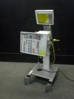 SIEMENS SERVO 300 VENTILATOR WITH SERVO SCREEN 390 ON ROLLING STAND