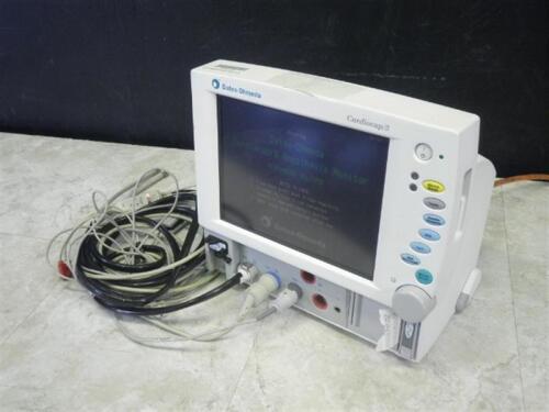 DATEX-OHMEDA CARDIOCAP/5 PATIENT MONITOR WITH CABLES (ECG, SPO2, BP)