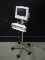 HP M1204A VIRIDIA 24C PATIENT MONITOR WITH MODULE RACK ON ROLLING STAND