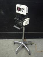 WELCH ALLYN 52000 SERIES VITAL SIGNS MONITOR WITH BP CABLE ON ROLLING STAND