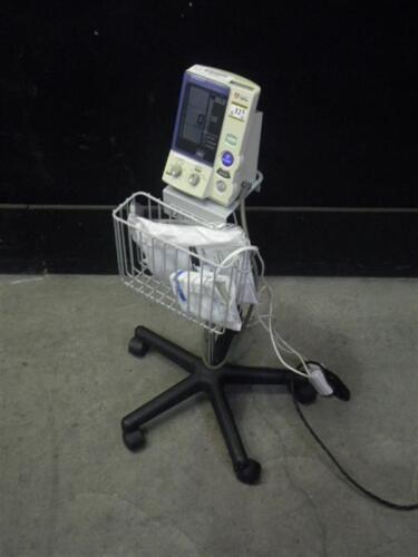 OMRON HEM-907XL DIGITAL BP MONITOR ON ROLLING STAND