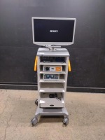 SMITH & NEPHEW ENDOSCOPY SYSTEM TO INCLUDE LENS INTEGRATED SYSTEM, DYONICS POWER II CONTROL SYSTEM & SONY 4K MONITOR ON CART