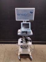 COVIDIEN ENDOFLIP MONITOR WITH TEAC UR-4MD RECORDER ON CART