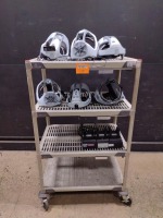 LOT OF ZIMMER TOTALSHIELD II HELMETS & BATTERY CHARGER WITH BATTERIES