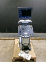 GE VOLUSON P8 ULTRASOUND MACHINE (SERIAL# 269707SU6) (DOM: 10/2014) (OPTIONS: 3D/4D ADVANCED, DICOM, BT ACTIVATION. #1 CONNECTOR IMAGES FINE. #2 WONT LATCH #3 HAS NO IMAGE.) (13.0.0 SOFTWARE VERSION) (ID# 80)