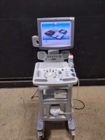 GE LOGIQ P5 ULTRASOUND MACHINE WITH 1 PROBE (4C) (SERIAL# 221299SU1) (DOM: 7/2013)