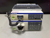 OLYMPUS ENDOSCOPY SYSTEM TO INCLUDE EVIS EXERA III CV-190 VIDEO PROCESSOR WITH MAJ-1430 PIGTAIL & MAJ-1921 KEYBOARD, CLV-190 LIGHT SOURCE