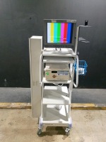 OLYMPUS OTV-SI VIDEO PROCESSOR WITH SONY MONITOR ON CART