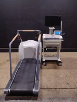 GE CASE STRESS TEST WORKSTATION WITH SUNTECH TANGO M2 PATIENT MONITOR & T2100 TREADMILL