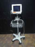 PHILIPS INTELLIVUE MP5T PATIENT MONITOR ON ROLLING STAND