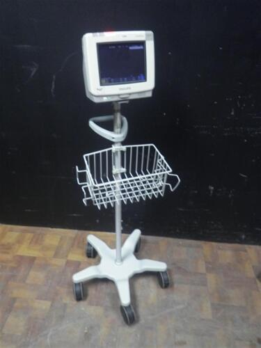 PHILIPS INTELLIVUE MP5T PATIENT MONITOR ON ROLLING STAND