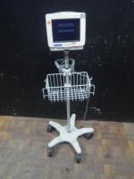 PHILIPS INTELLIVUE MP5T PATIENT MONITOR ON ROLLING STAND