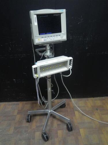 HP V24C PATIENT MONITOR ON ROLLING STAND