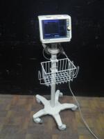 PHILIPS SURE SIGNS VM4 VITAL SIGN MONITOR ON ROLLING STAND