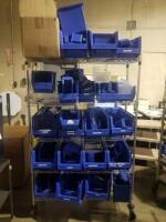 LOT OF EMPTY BINS (CART INCLUDED)