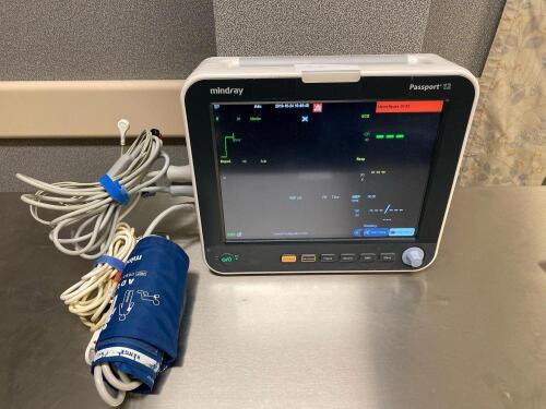 MINDRAY PASSPORT 12 PATIENT MONITOR W/ MASIMO SPO2,NIBP,2 IBP, PRINTER & ACCESSORIES