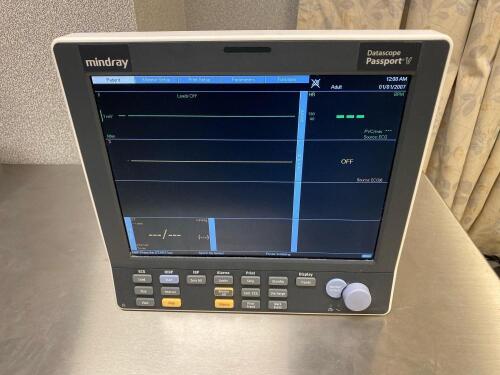 MINDRAY PASSPORT V PATIENT MONITOR W/ MASIMO SPO2, ECG