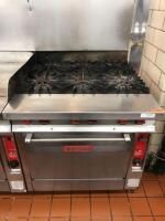 VULCAN COMMERCIAL 6 RANGE STOVE TOP WITH OVEN