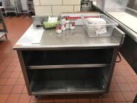 2 SHELF STAINLESS STEEL PREP TABLE WITH SMALL SINK