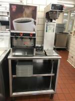 2 SHELF STAINLESS STEEL PREP TABLE WITH DRAIN WELL