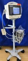 NIHON KOHDEN LIFESCOPE MU-621RA BEDSIDE PATIENT MONITOR ON ROLLING STAND