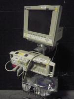 HP OMNICARE PATIENT MONITOR ON ROLLING STAND