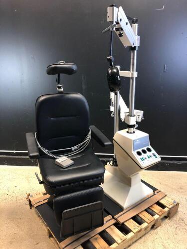 LOMBART INSTRUMENT CS III OPHTHALMIC STAND & TOPCON CHAIR WITH FOOTSWITCH