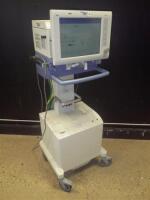 DRAGER EVITA XL VENTILATOR WITH NEOFLOW & AIR COMPRESSER ON ROLLING STAND