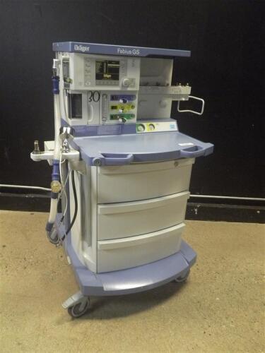 DRAGER FABIUS GS ANESTHESIA MACHINE WITH (VOLUME CONTROL, PRESSURE CONTROL, PRESSURE SUPPORT, MAN SPONT)