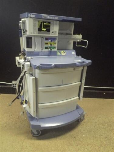 DRAGER FABIUS GS ANESTHESIA MACHINE WITH (VOLUME CONTROL, PRESSURE CONTROL, PRESSURE SUPPORT, MAN SPONT)