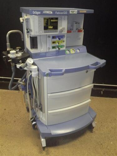 DRAGER FABIUS GS ANESTHESIA MACHINE WITH (VOLUME CONTROL, PRESSURE CONTROL, MAN SPONT)